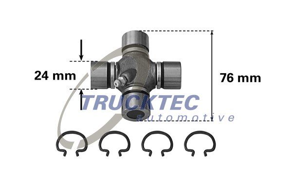 Шарнір, поздовжній вал, Trucktec Automotive 02.34.017