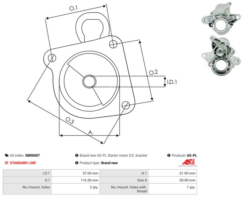 AS-PL SBR6007 Starter Lid, carburettor