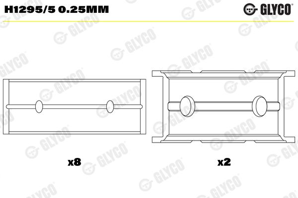 Підшипник колінчатого вала, Glyco H1295/50.25MM