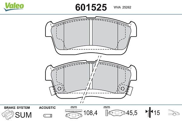комплект спирачно феродо, дискови спирачки VALEO