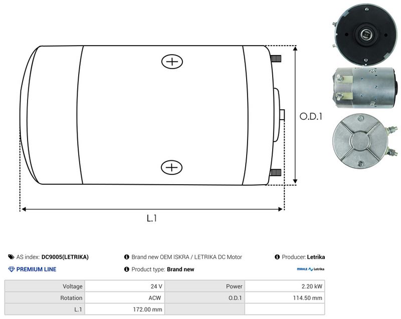 AS-PL DC9005(LETRIKA) Electric Motor