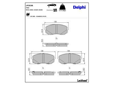 DELPHI LP3538 Brake Pad Set, disc brake