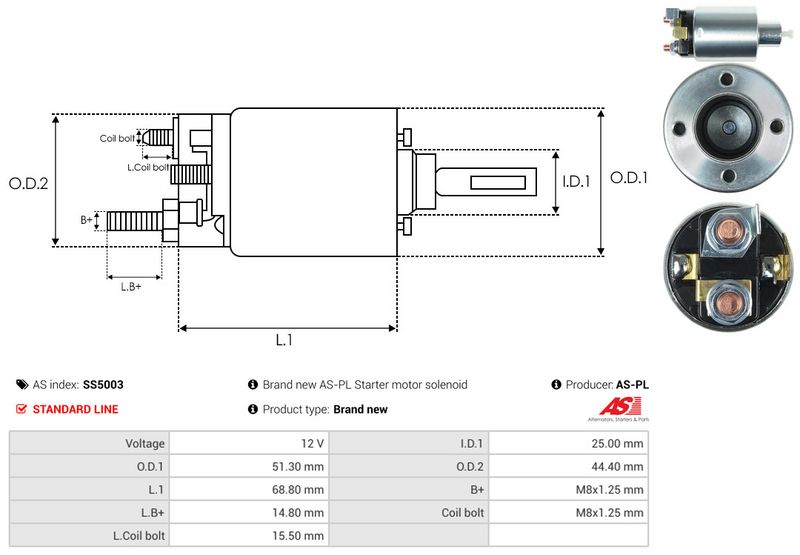AS-PL SS5003 Solenoid Switch, starter