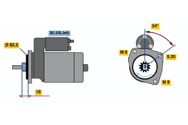 BOSCH Startmotor / Starter 0 986 016 320