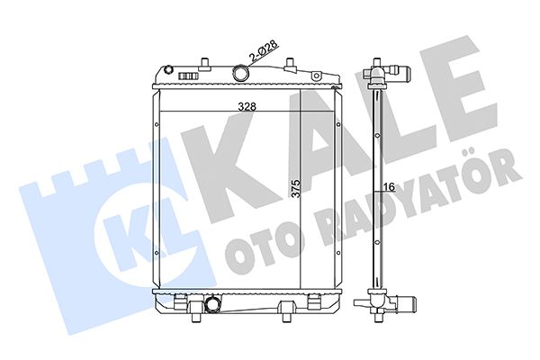 KALE TOYOTA радиатор охлаждения Aygo,Citroen C1,Peugeot 1.4HDI 05-