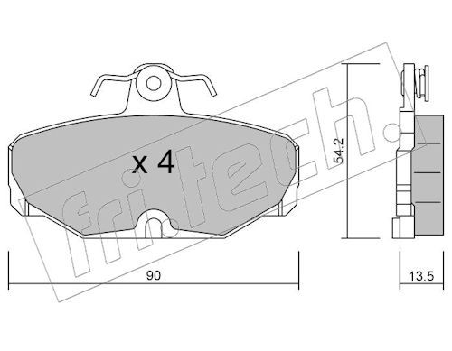 fri.tech. 097.2 Brake Pad Set, disc brake