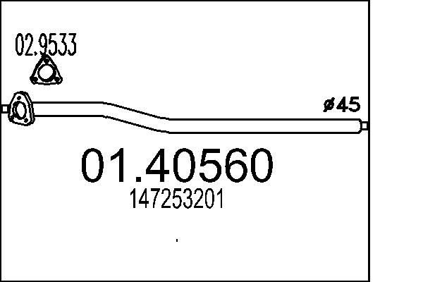 MTS kipufogócső 01.40560