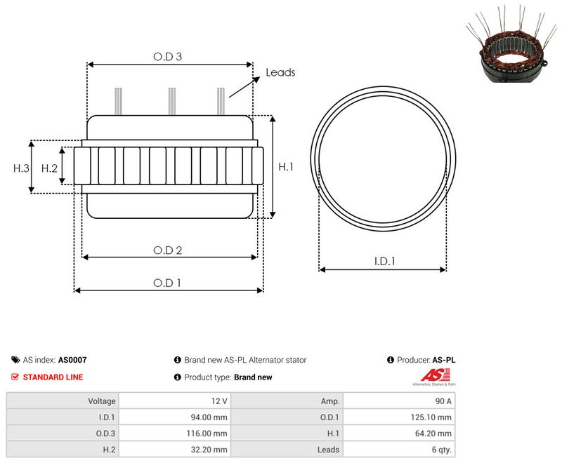 Staator, generaator, AS-PL AS0007