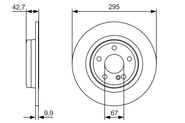 BOSCH гальмівний диск задній MERCEDES A W176 A 220 CDI 176.003/A 220 CDI 4-matic 176.005/A 220 d 176.003/A 220 d 4-mat