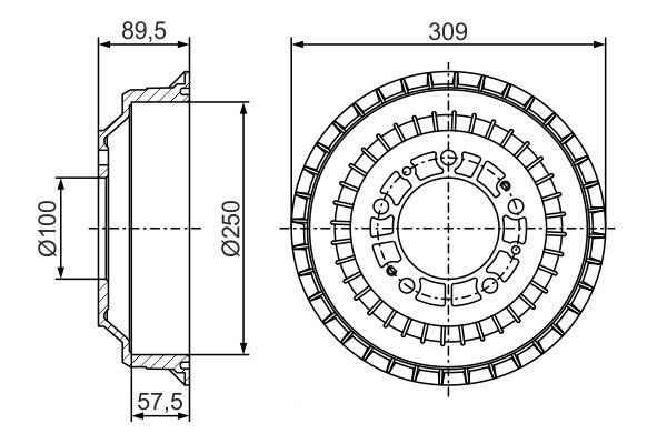 BOSCH 0 986 477 271 Brake Drum