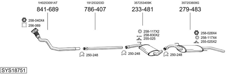 BOSAL kipufogórendszer SYS18751