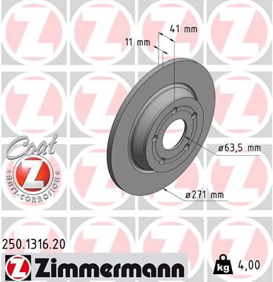 Гальмівний диск, Zimmermann 250.1316.20