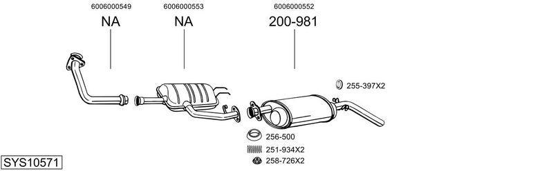 SISTEM DE ESAPAMENT BOSAL SYS10571
