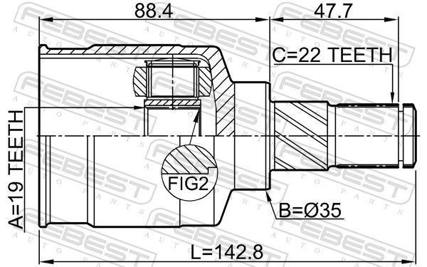 FEBEST 0711-RG413LH Joint Kit, drive shaft