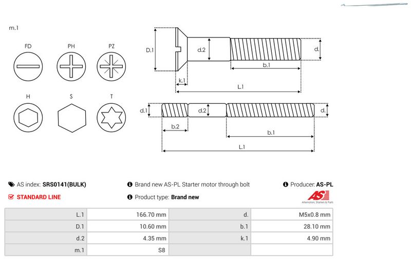 AS-PL SRS0141(BULK) Repair Set, alternator