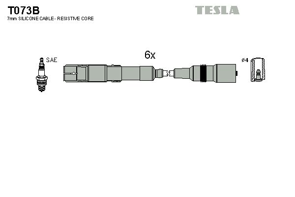 Комплект проводів високої напруги, Tesla T073B