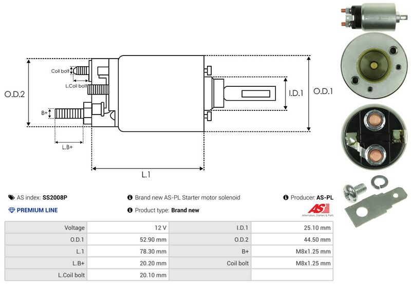 AS-PL SS2008P Solenoid Switch, starter
