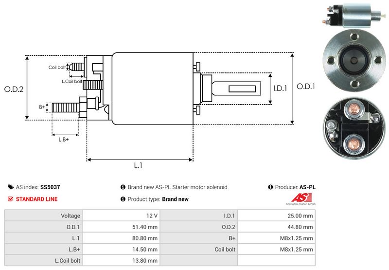 Magnetlülitus, starter, AS-PL SS5037