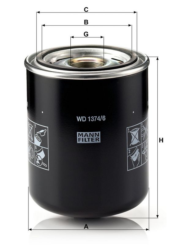 MANN-FILTER WD1374/6 Filter, operating hydraulics
