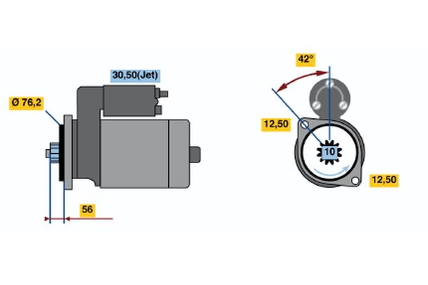 BOSCH önindító 0 001 121 009