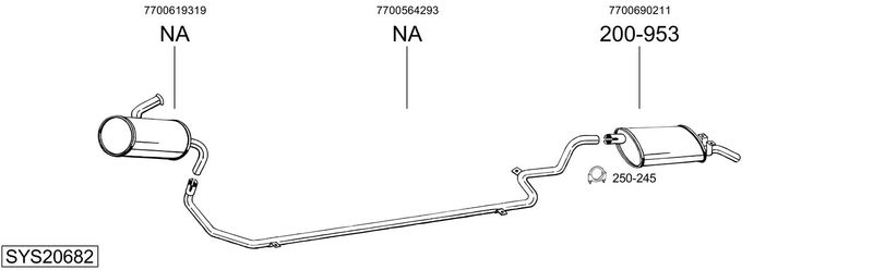 BOSAL kipufogórendszer SYS20682