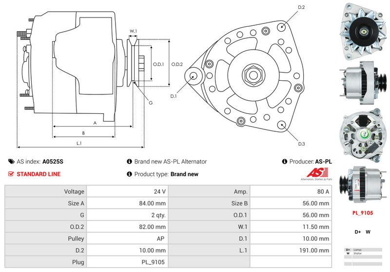 AS-PL A0525S Alternator