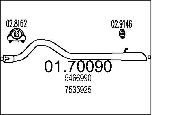 Вихлопна труба, Mts 01.70090