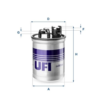 Фільтр палива, фільтрувальний елемент, FORD/VW GALAXY/SHARAN 95- 1.9, Ufi 24.003.00