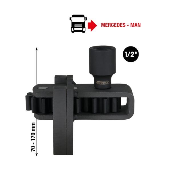 1/2”motorvridanordning till Mercedes/MAN, 100 mm