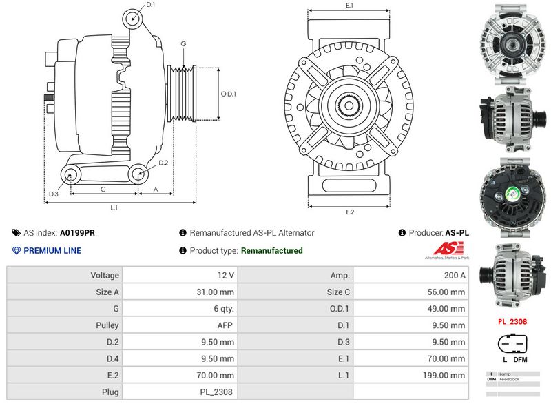AS-PL A0199PR Alternator