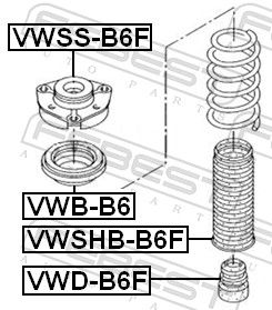 Опора, амортизатор, Febest VWSSB6F