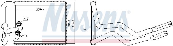 Теплообмінник, система опалення салону, HYUNDAI ELANTRA (HD) (06-) 1.6 CRDi, Nissens 707070