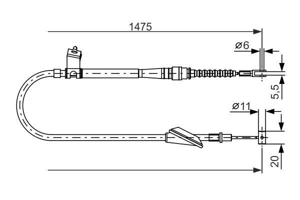 BOSCH huzal, rögzítőfék 1 987 477 608