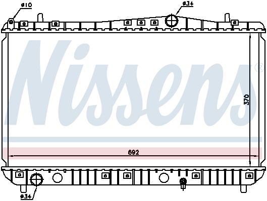 Радіатор, система охолодження двигуна, CHEVROLET TACUMA (00-) 1.6-2.0i 16V, Nissens 61664