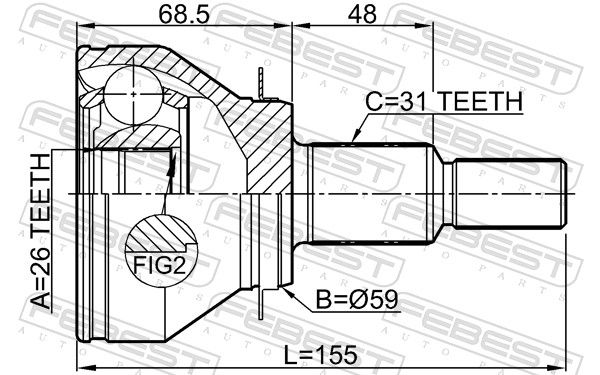 FEBEST 0510-TC Joint Kit, drive shaft