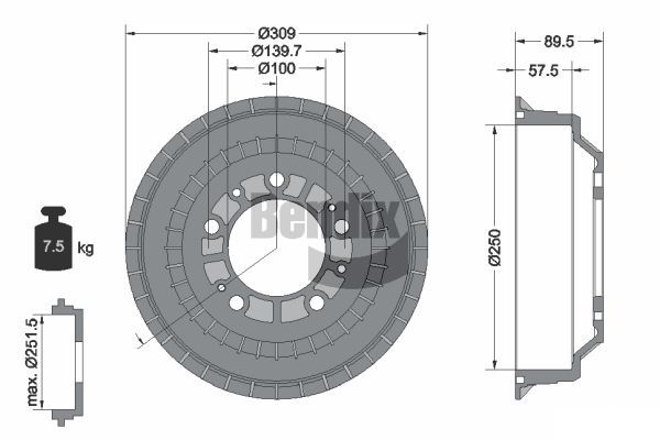 BENDIX Braking fékdob BDM1032