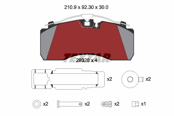 Sada brzdových destiček, kotoučová brzda 2932003