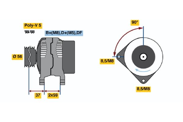 Bosch Alternator 0 123 515 008