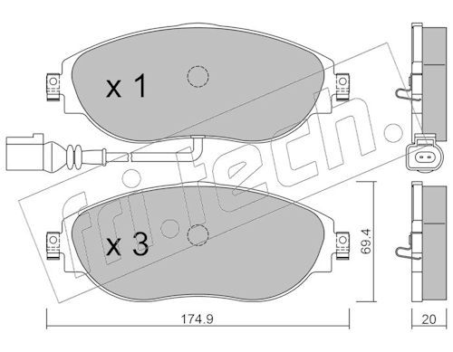 fri.tech. 968.0 Brake Pad Set, disc brake