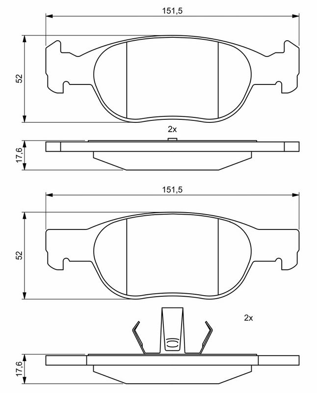 Remblokken set Voor , past: FIAT PUNTO 1.2/1.9D 04.97-03.12