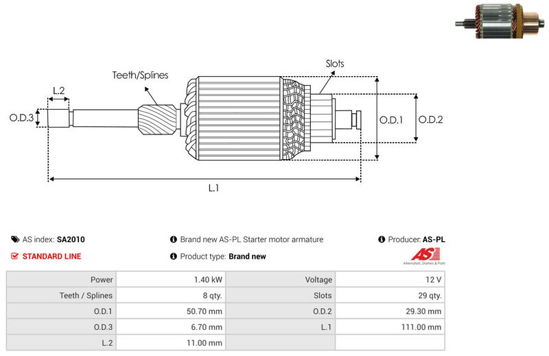 AS-PL SA2010 Armature, starter