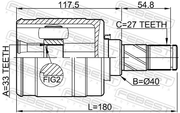 FEBEST 0211-JJ10ELH Joint Kit, drive shaft