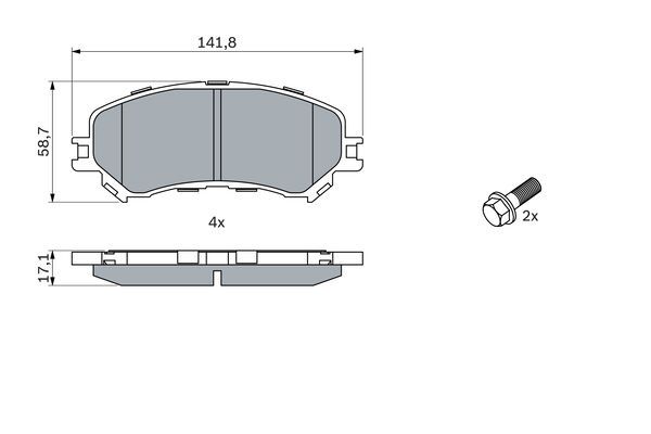 Комплект гальмівних накладок, дискове гальмо, RENAULT Espace/Megane/Grandtour/Talisman ''F, Bosch 0986494722