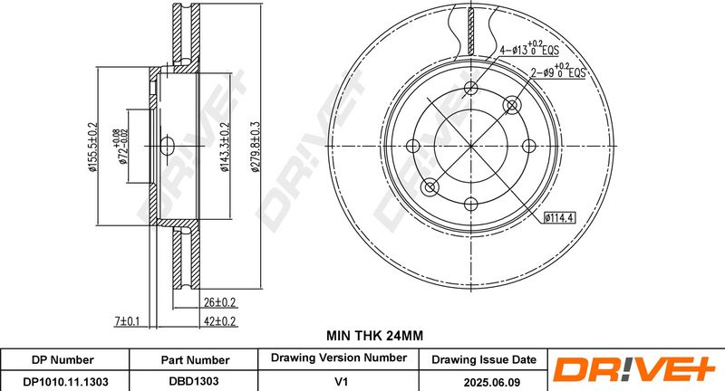 Disc frana DP1010.11.1303 Dr!ve+