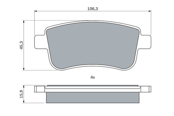 Комплект гальмівних накладок, дискове гальмо, Bosch 0986424942