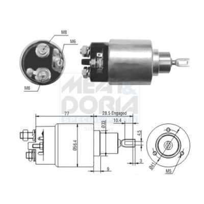 MEAT & DORIA Magneetschakelaar, startmotor 46028