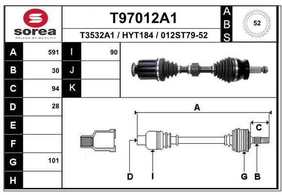 EAI hajtótengely T97012A1