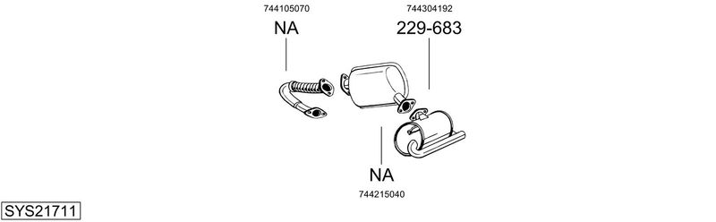 BOSAL kipufogórendszer SYS21711