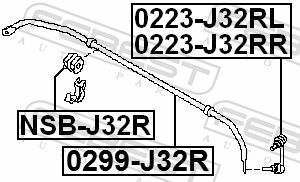 FEBEST 0223-J32RR Link/Coupling Rod, stabiliser bar