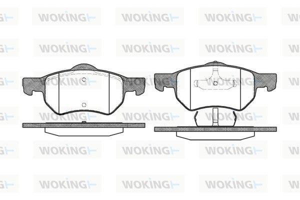 Комплект гальмівних накладок, дискове гальмо, Woking P9823.00